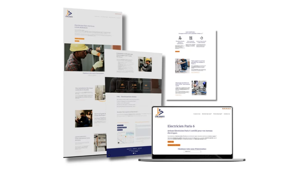 Création site web pour artisan électricien plombier Leon-services